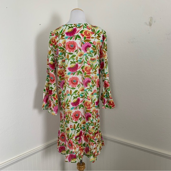 Debbie Katz South Beach Colorful Floral  Swim Coverup Dress Womens XL Boho - Picture 10 of 13